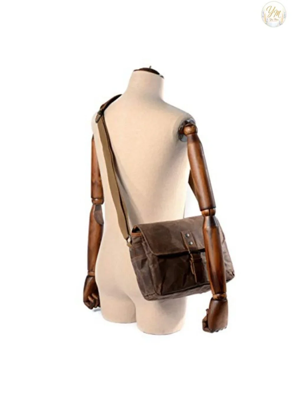 Wax Canvas DSLR Camera Messenger Bag with Interior Padding